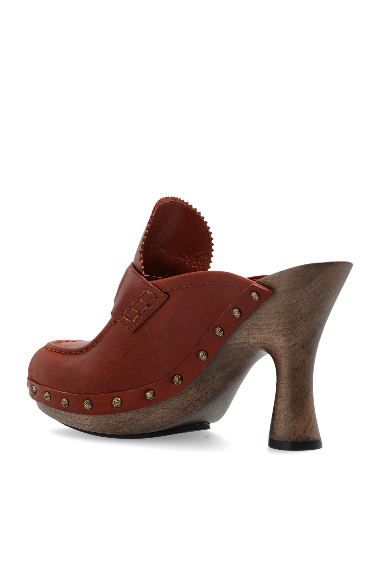 【BURBERRY/バーバリー】High Heeled Mule Burberry Peep Calfskin Double Zip High-Heeled Mules (Sandals